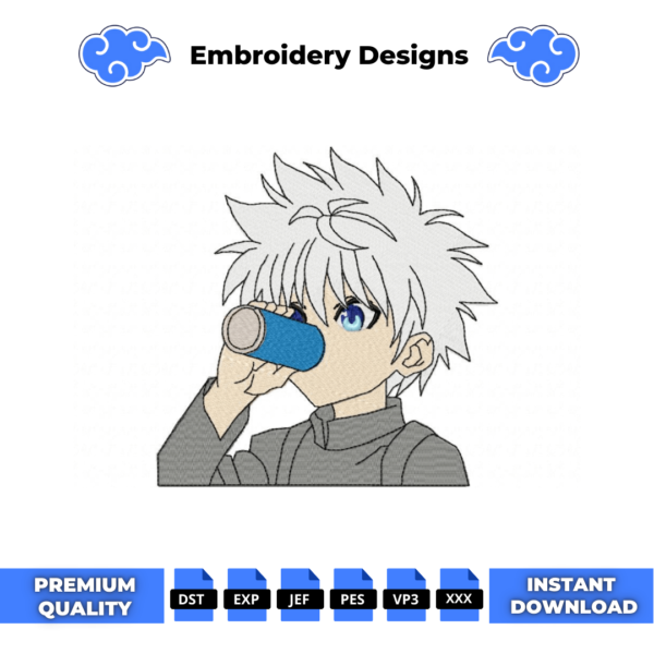 Killua Drink Embroidery Design