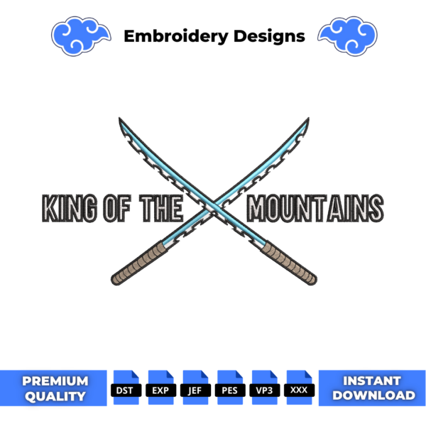 King of the Mountains Embroidery Design