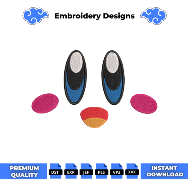 Kirby Face Embroidery Design