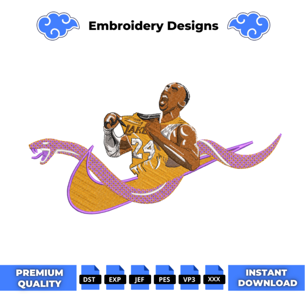 Kobe Bryant Embroidery Design