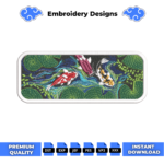 Koi Fish Boxed Embroidery Design