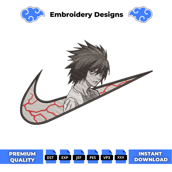 L Death Note Embroidery Design