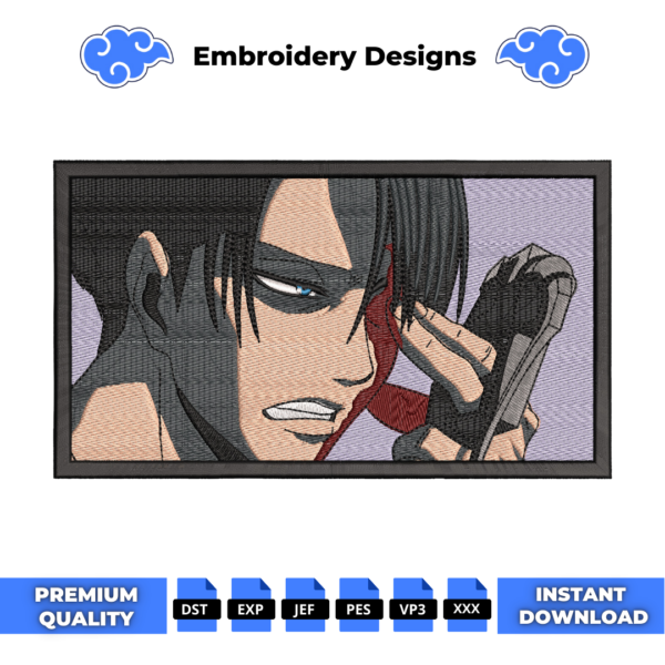 Levi Ackerman Boxed Embroidery Design
