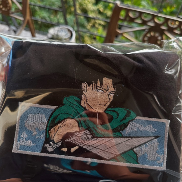 Levi Boxed Embroidery Design stitched by a customer