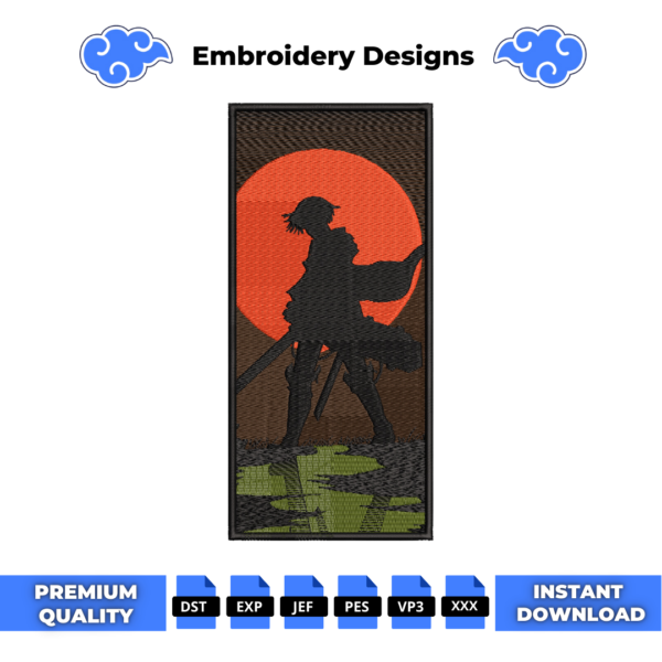 Levi Moon Embroidery Design