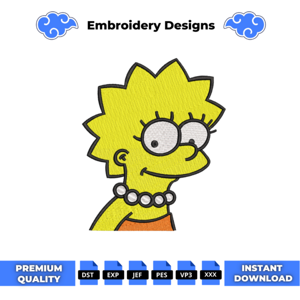Lisa Simpson Embroidery Design