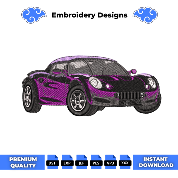 Lotus Elise Embroidery Design