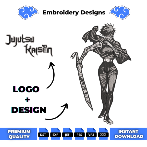 Maki Zenin and Logo Embroidery Design