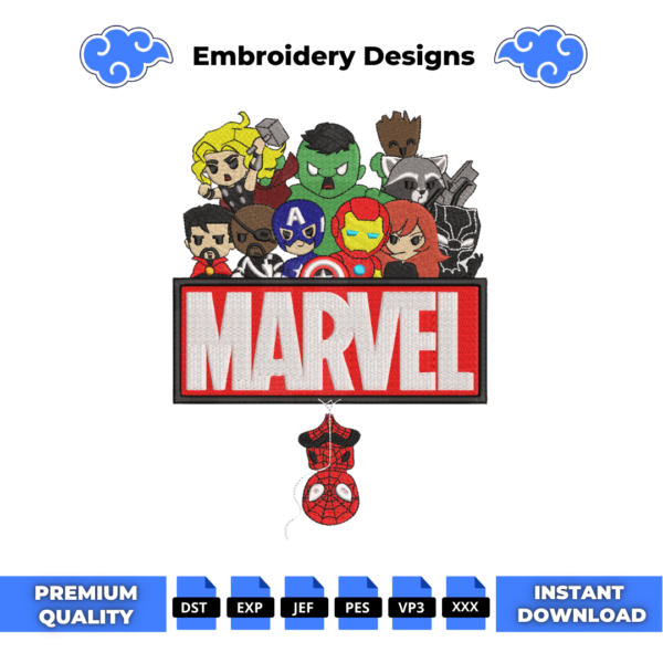 Marvel Avengers Embroidery Design