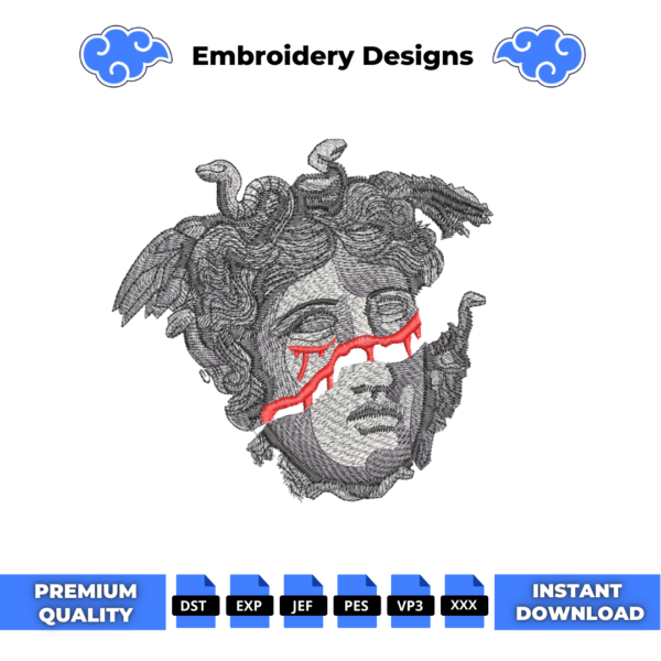 Medusa Embroidery Design