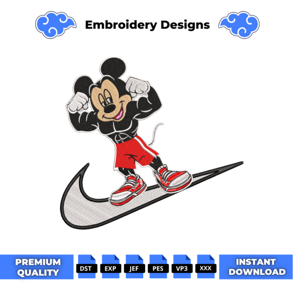 Mickey Gym Embroidery Design