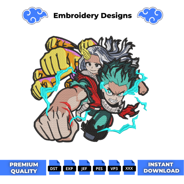 Midoriya Attack Embroidery Design