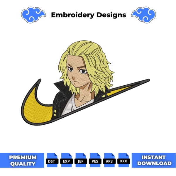 Mikey Swoosh Tokyo Revengers Embroidery Design