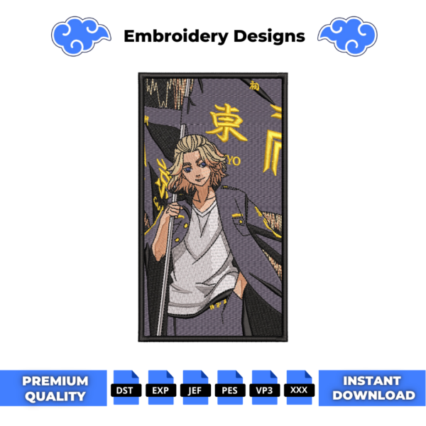 Mikey Tokyo Revengers Embroidery Design