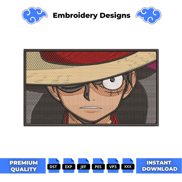 Monkey D Luffy Embroidery Design