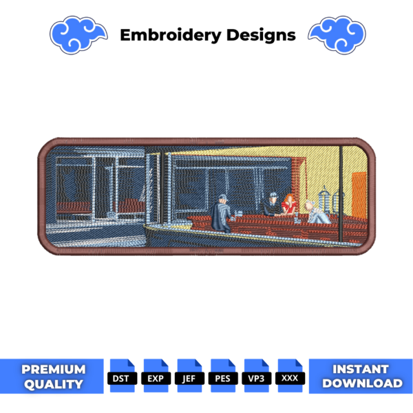 Nighthawks Hopper Embroidery Design