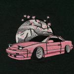 Nissan 180SX Embroidery Design stitched by a customer