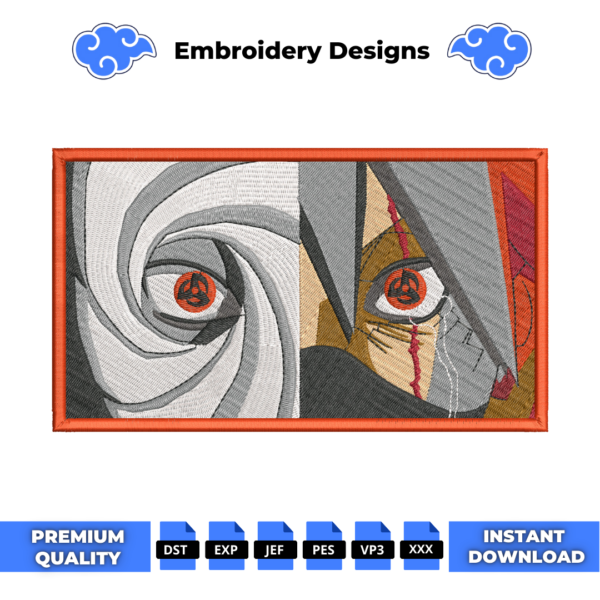 Obito X Kakashi Embroidery Design