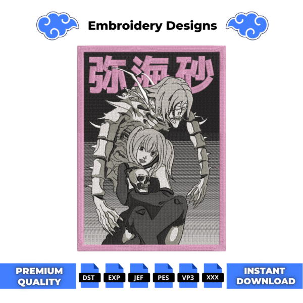 Rem and Misa Amane Embroidery Design
