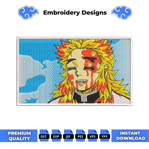 Rengoku Death Boxed Embroidery Design