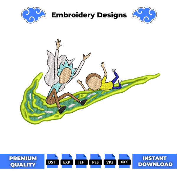 Rick and Morty Embroidery Design