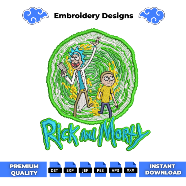 Rick and Morty Portal Embroidery Design