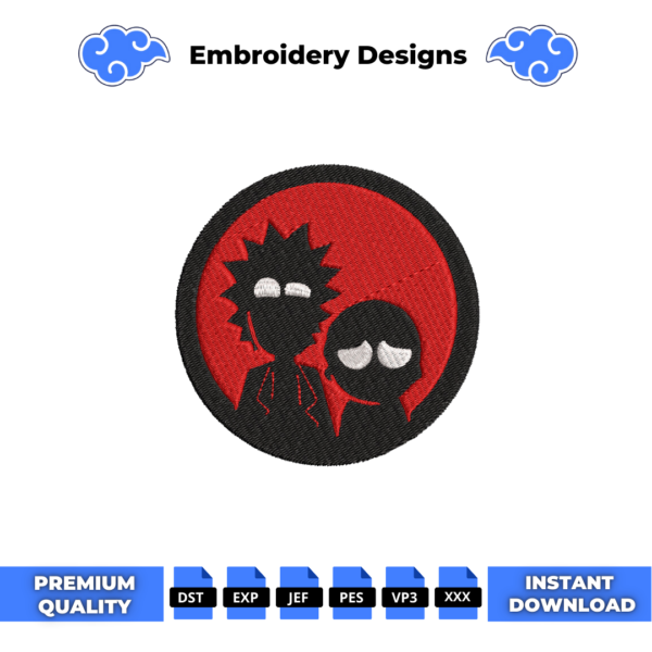 Rick and Morty Round Embroidery Design