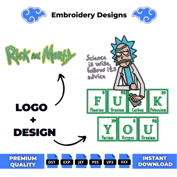 Rick F you and Logo Embroidery Design