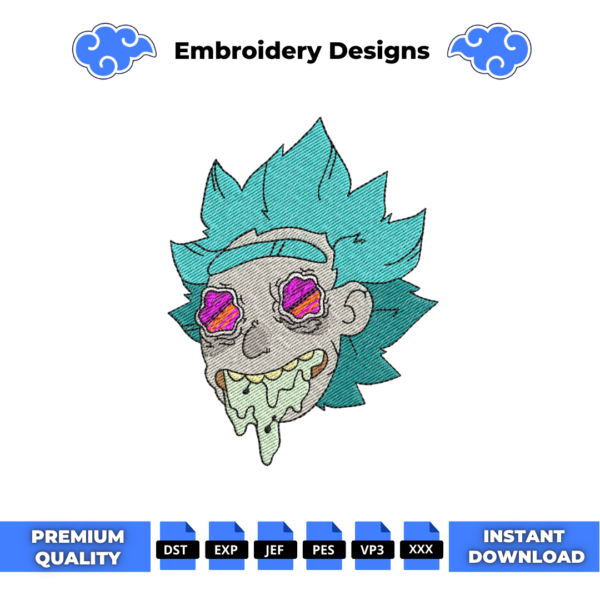 Rick Face Embroidery Design