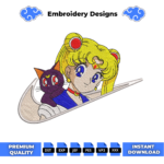 Sailor Moon Swoosh Embroidery Design
