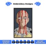 Saitama Anime Embroidery Design