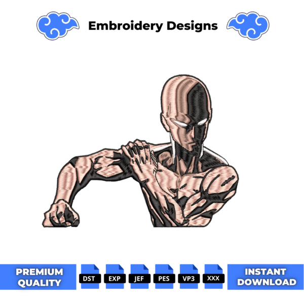 Saitama Muscle Embroidery Design