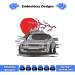 Sakura Car Embroidery Design