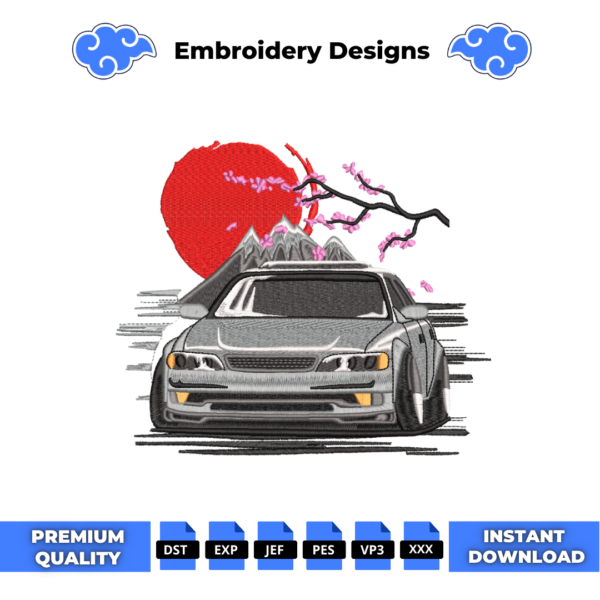 Sakura Car Embroidery Design