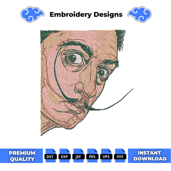 Salvador Dali Embroidery Design