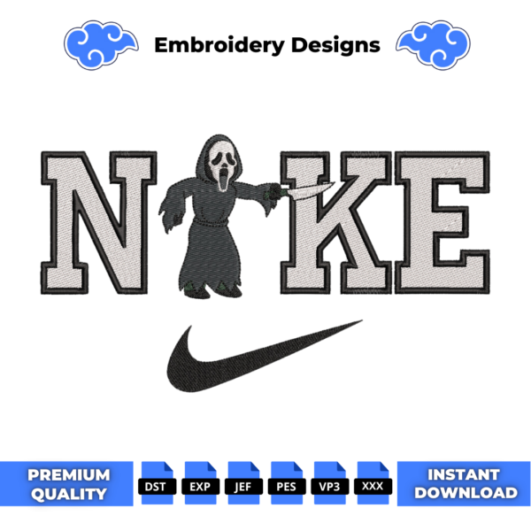 Scream Embroidery Design