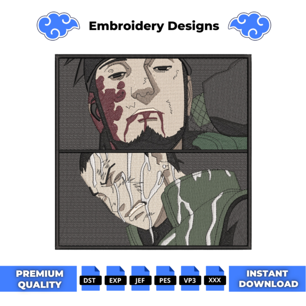 Shikamaru and Asuma Embroidery Design