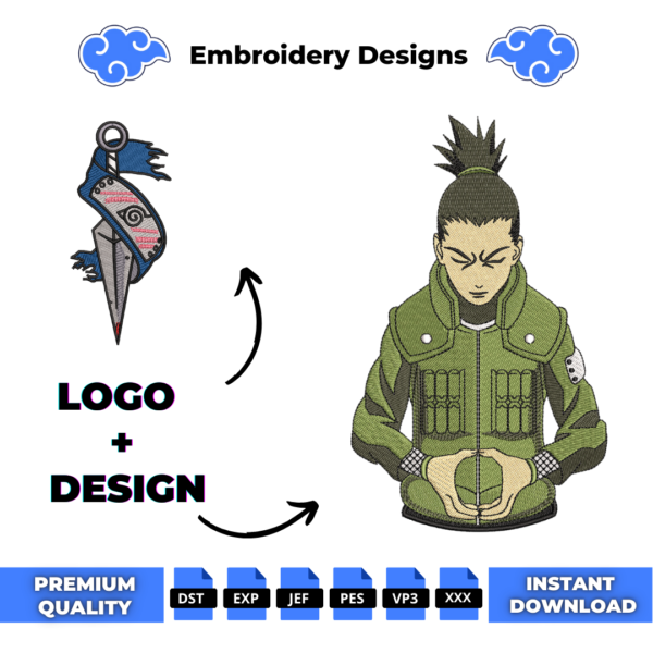 Shikamaru and Logo Embroidery Design