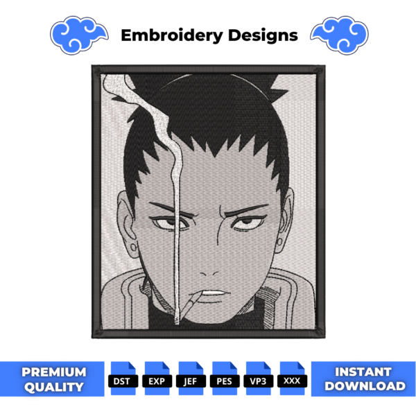 Shikamaru Anime Embroidery Design
