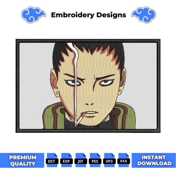 Shikamaru Boxed Embroidery Design