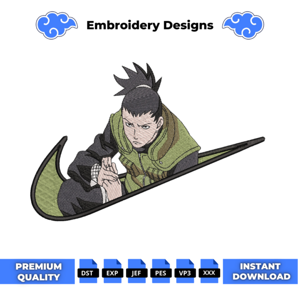 Shikamaru Embroidery Design