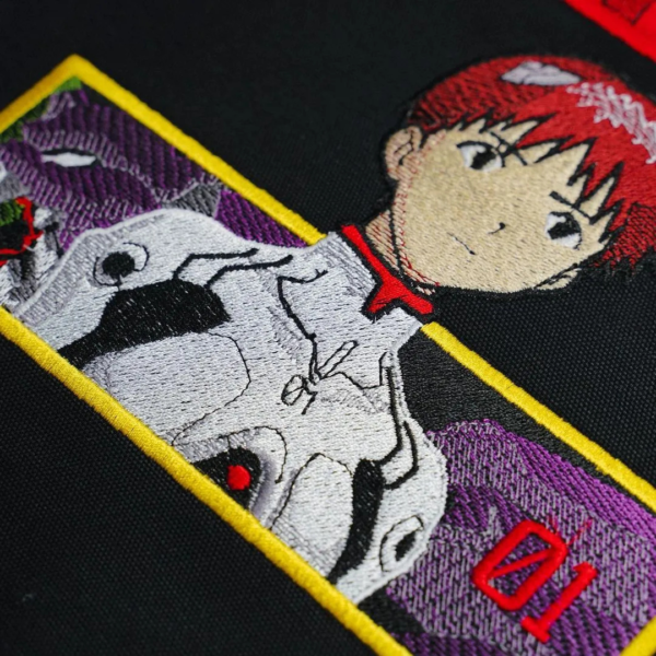 Shinji Anime Embroidery Design stitched by a customer