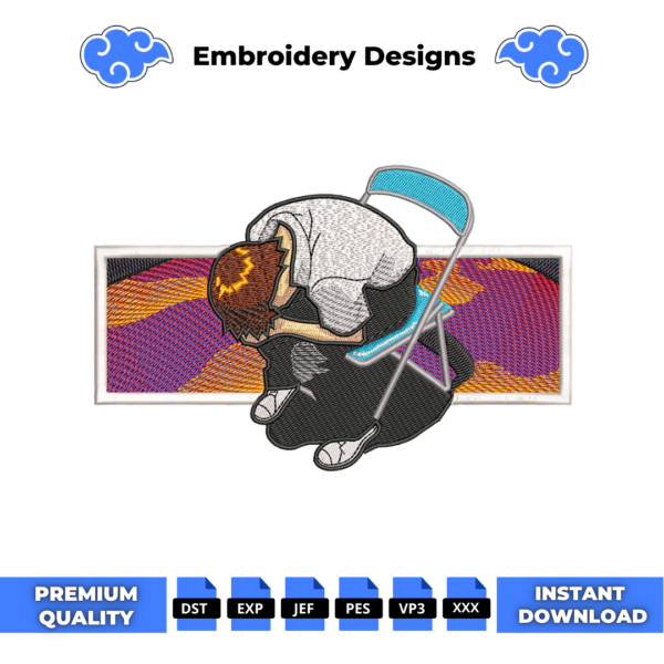 Shinji Chair Anime Embroidery Design