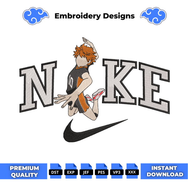 Shoyo Hinata Embroidery Design