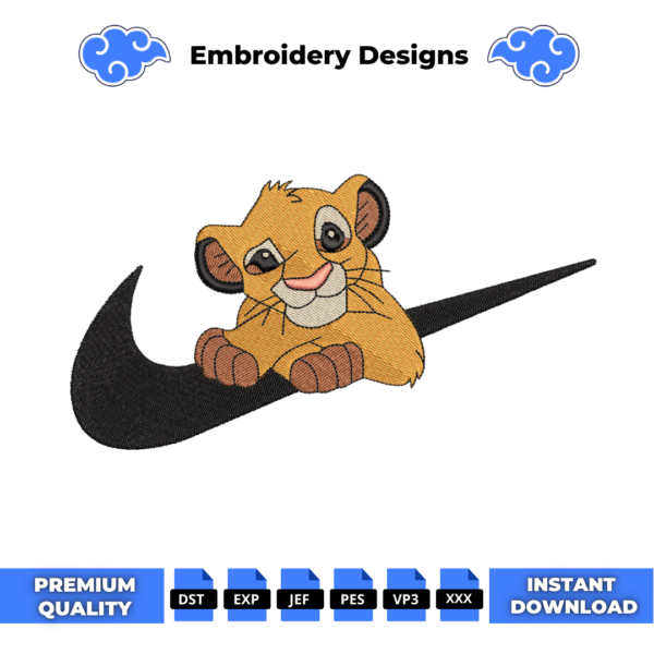 Simba Swoosh Embroidery Design