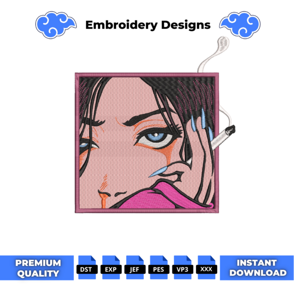 Smoking Woman Embroidery Design