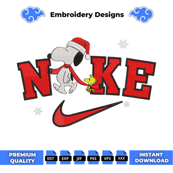Snoopy Christmas Embroidery Design