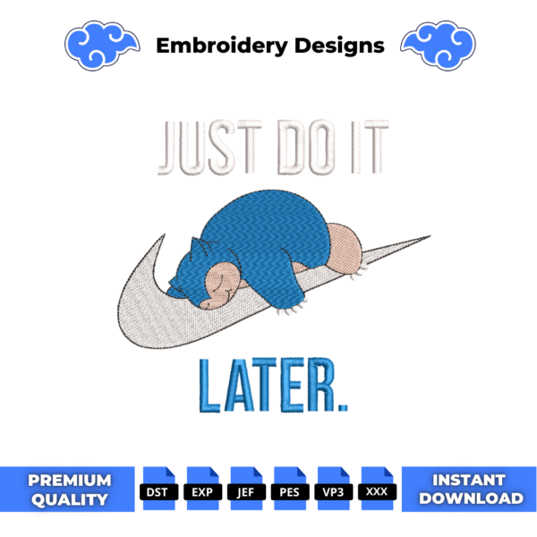 Snorlax Embroidery Design