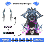 Solo Leveling and Sword Logo Embroidery Design