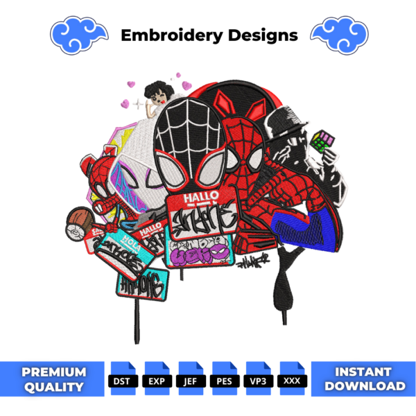 Spiderman Multiverse Embroidery Design